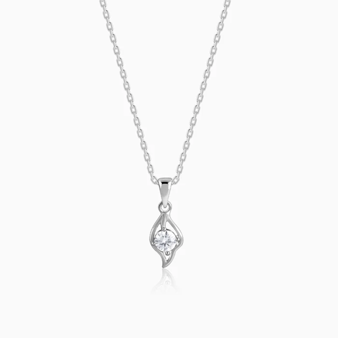 Silver Falling Dew Pendant With Link Chain