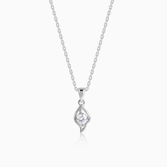 Silver Falling Dew Pendant With Link Chain