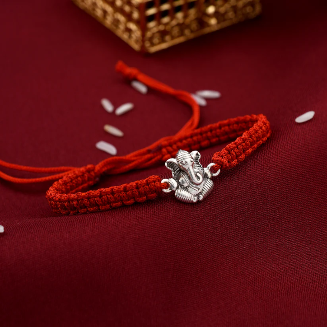 Shree Ganesha Silver Rakhi