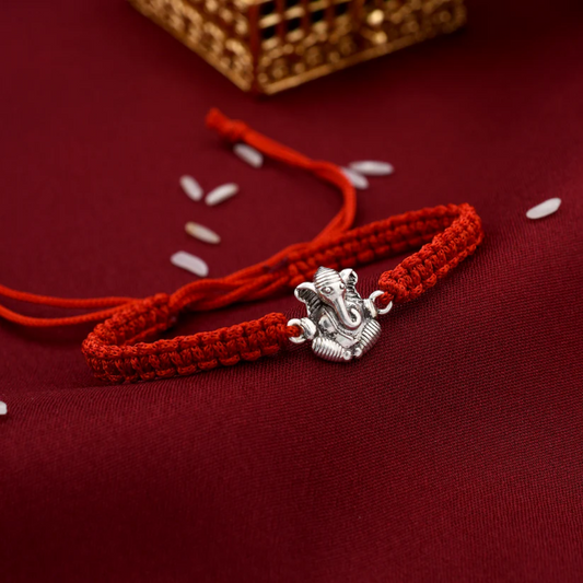 Shree Ganesha Silver Rakhi