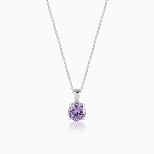 Purple Pendant with Link Chain