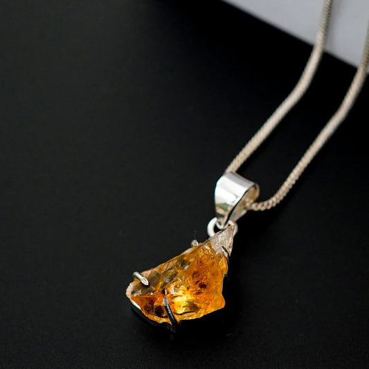 Raw Citrine Pendant | Wealth, Creativity, Success